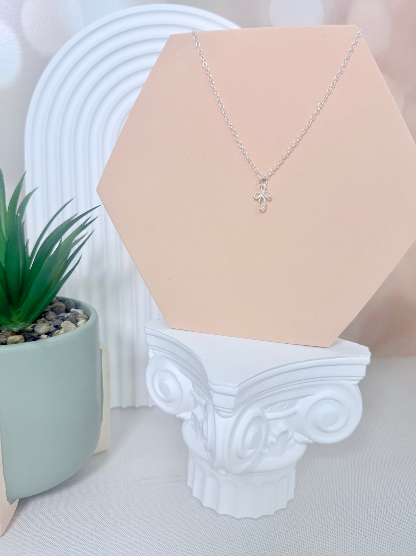 Silver Twisted Cross