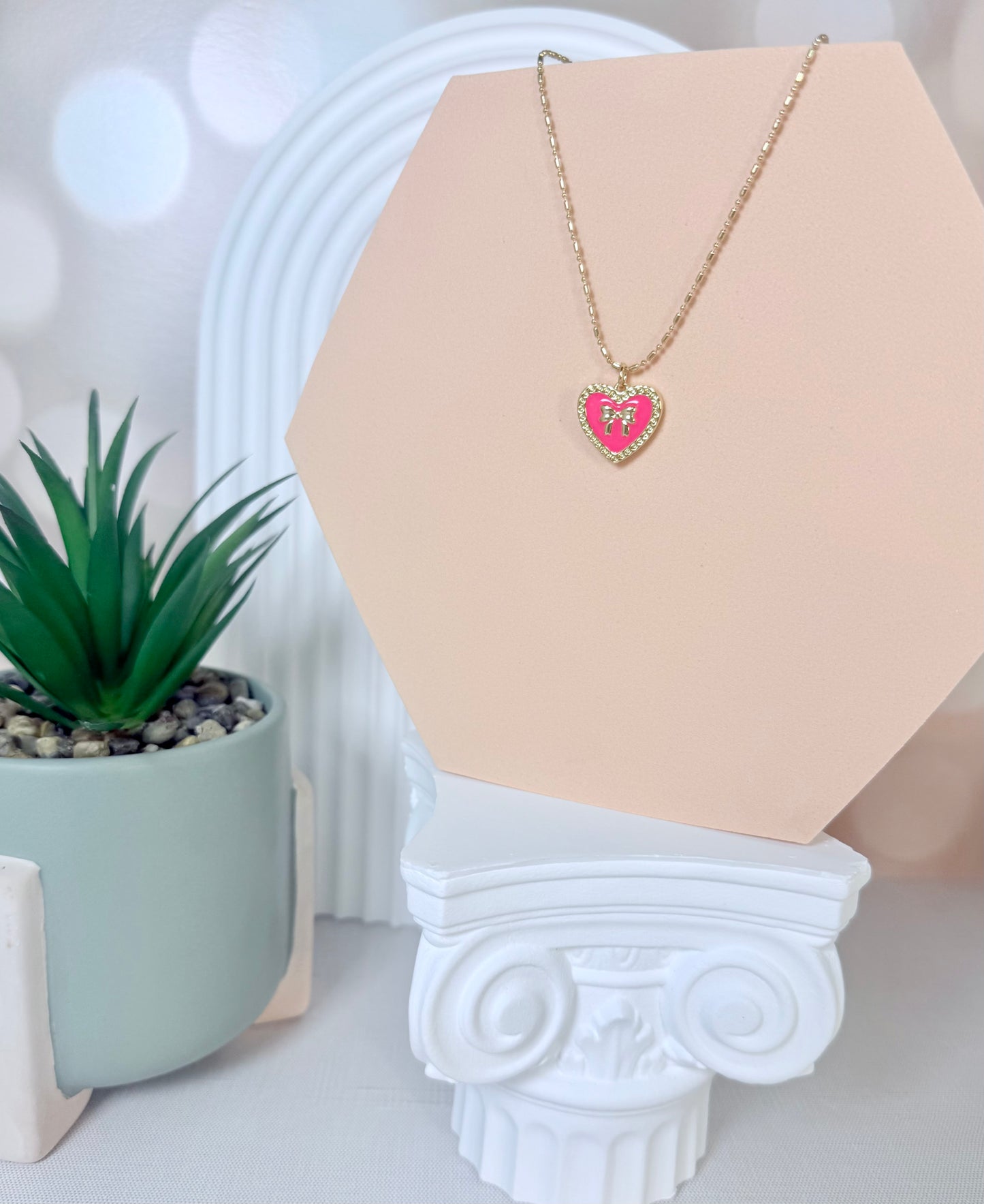 Hot Pink Heart with Bow