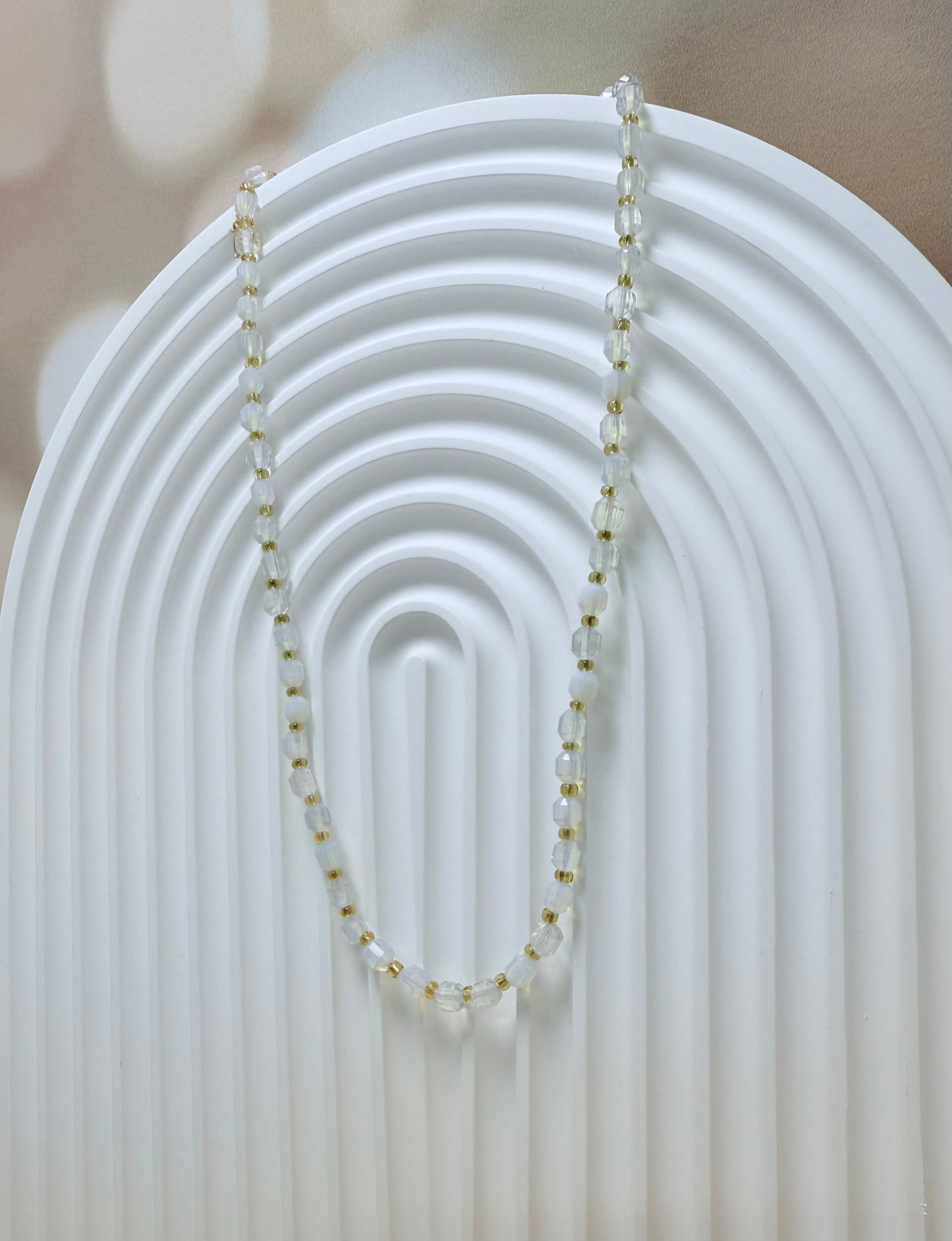 Clear White Beaded