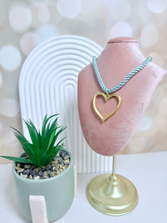 Hollow Heart Blue Rope