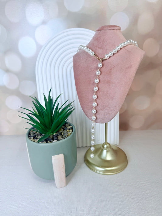 Gold Pearl Drop Necklace