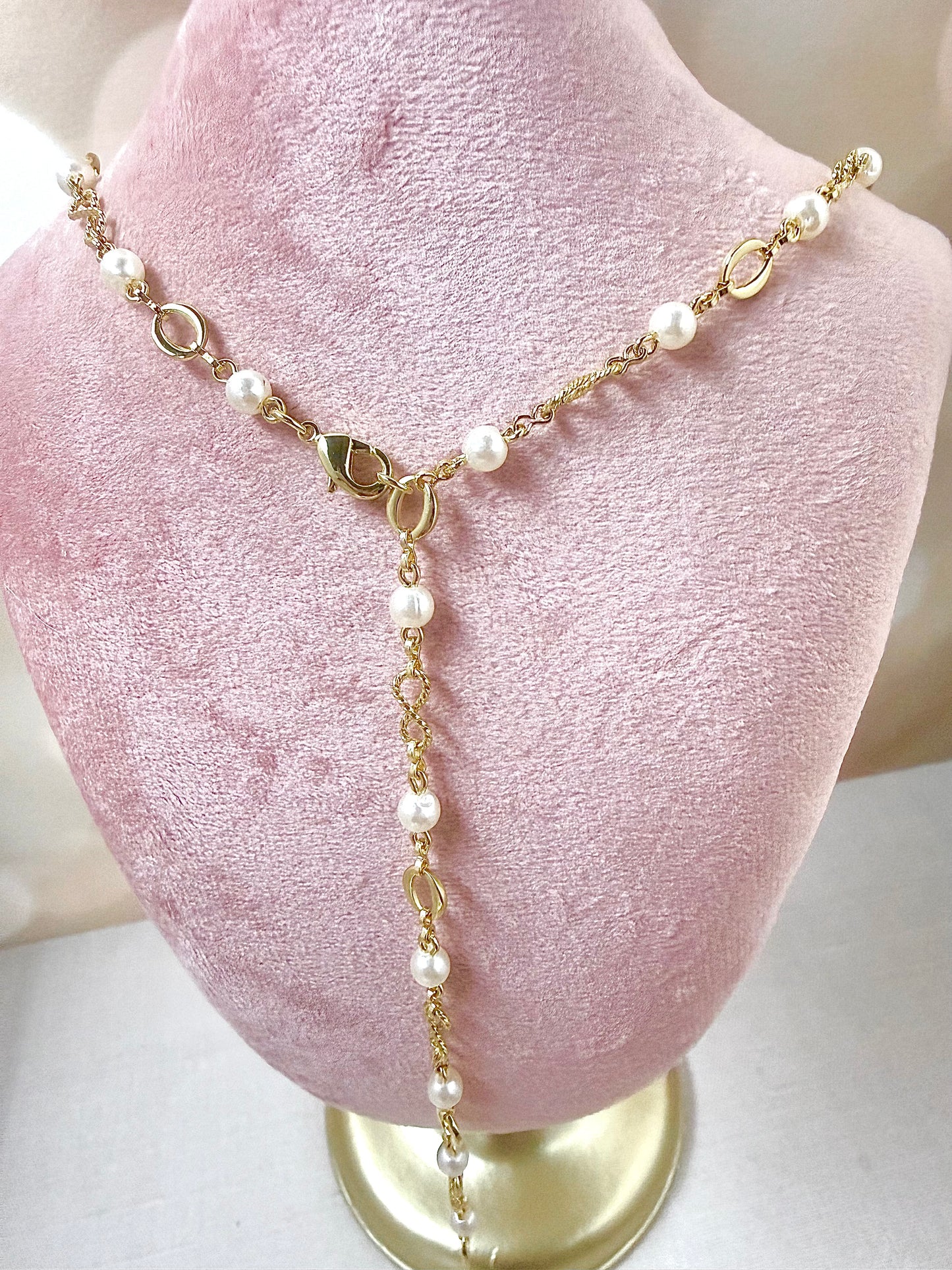 Gold and Pearl Drop Necklace