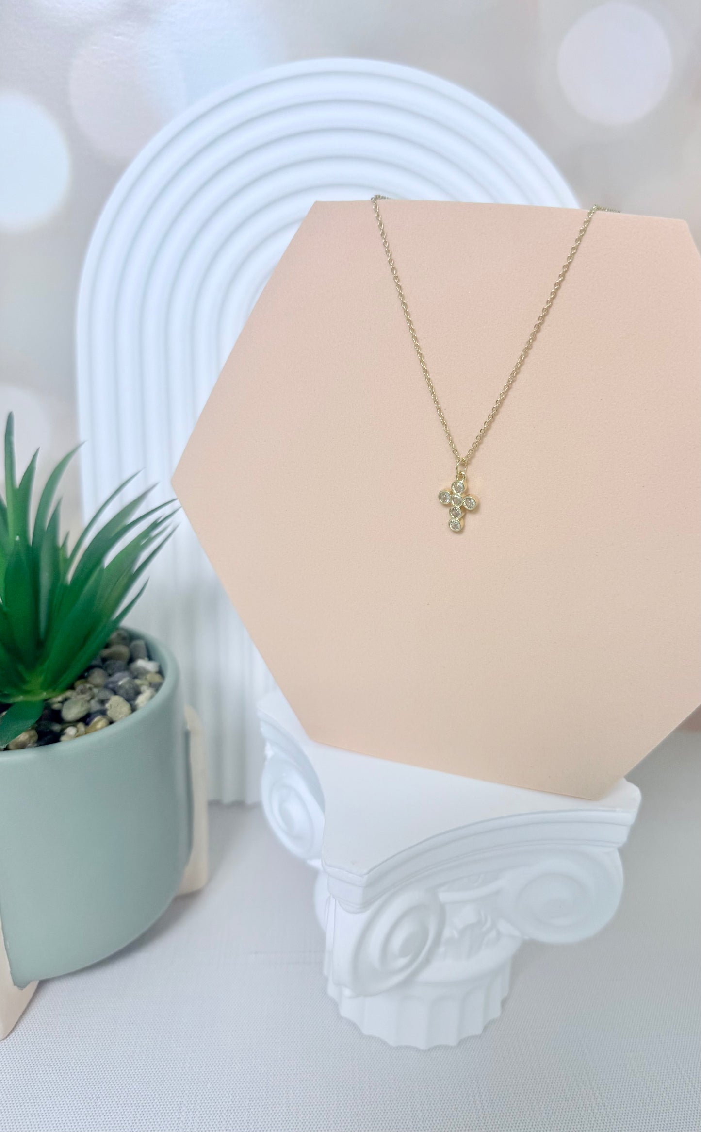 Clear Stone Bubble Cross
