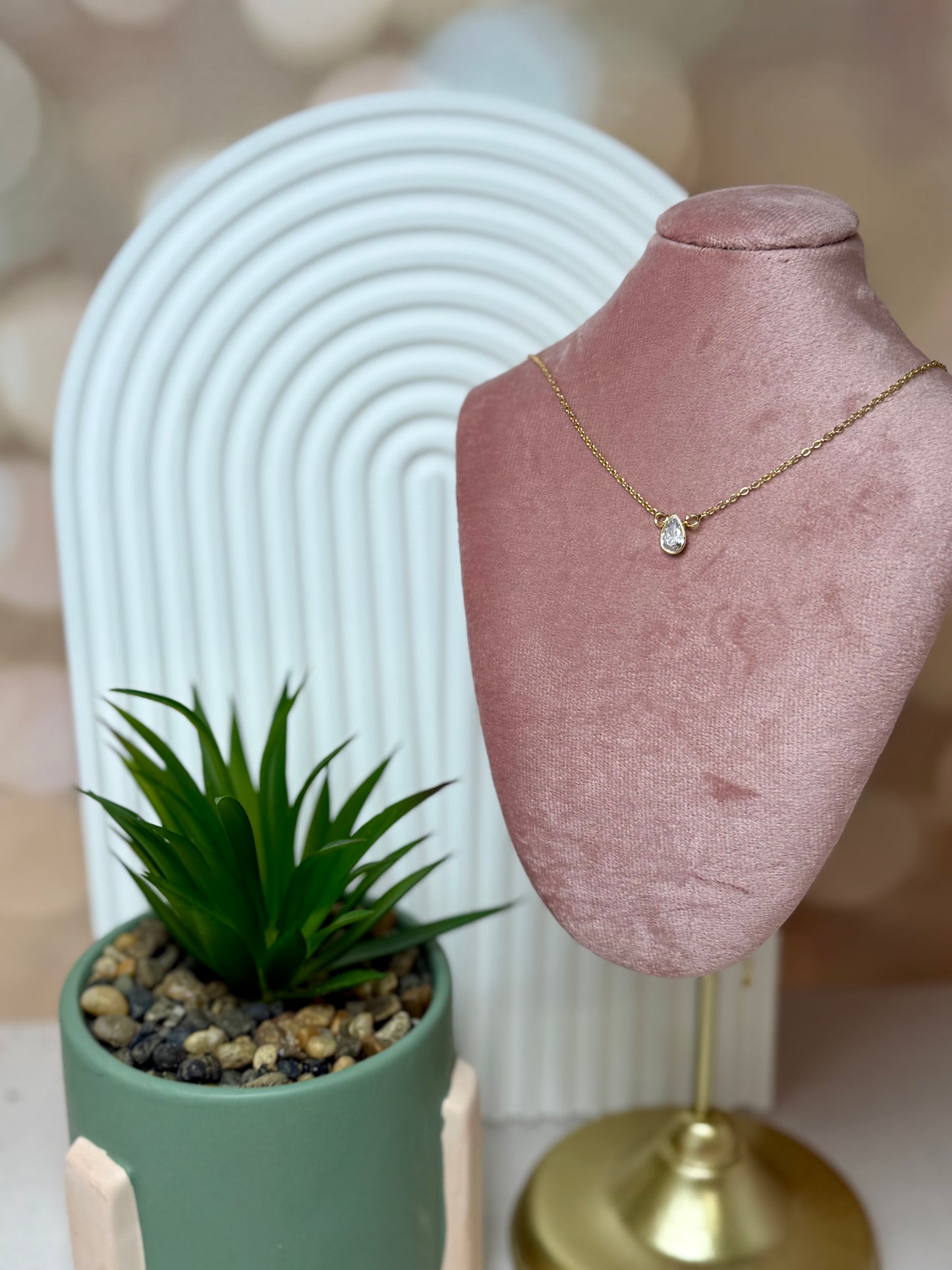 Simple Teardrop Clear Stone