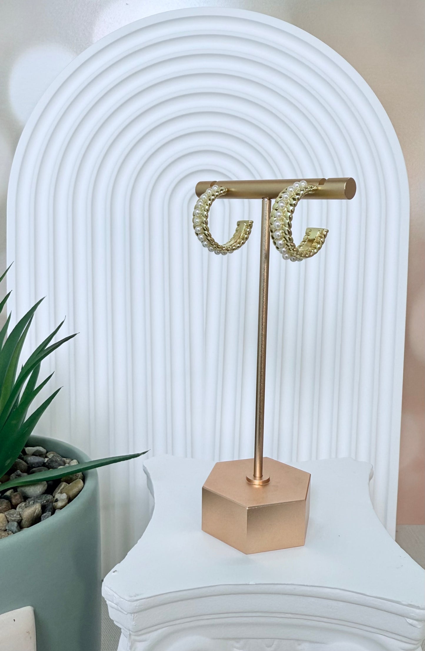Pearl Accent Hoop