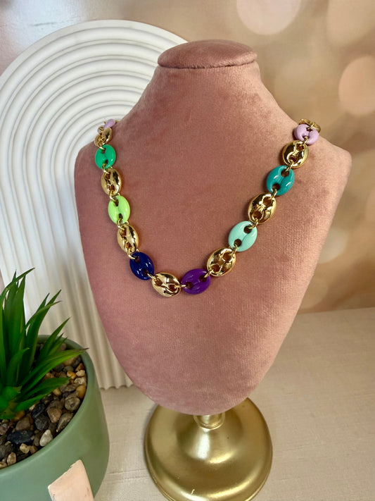Blue Pig Nose Necklace