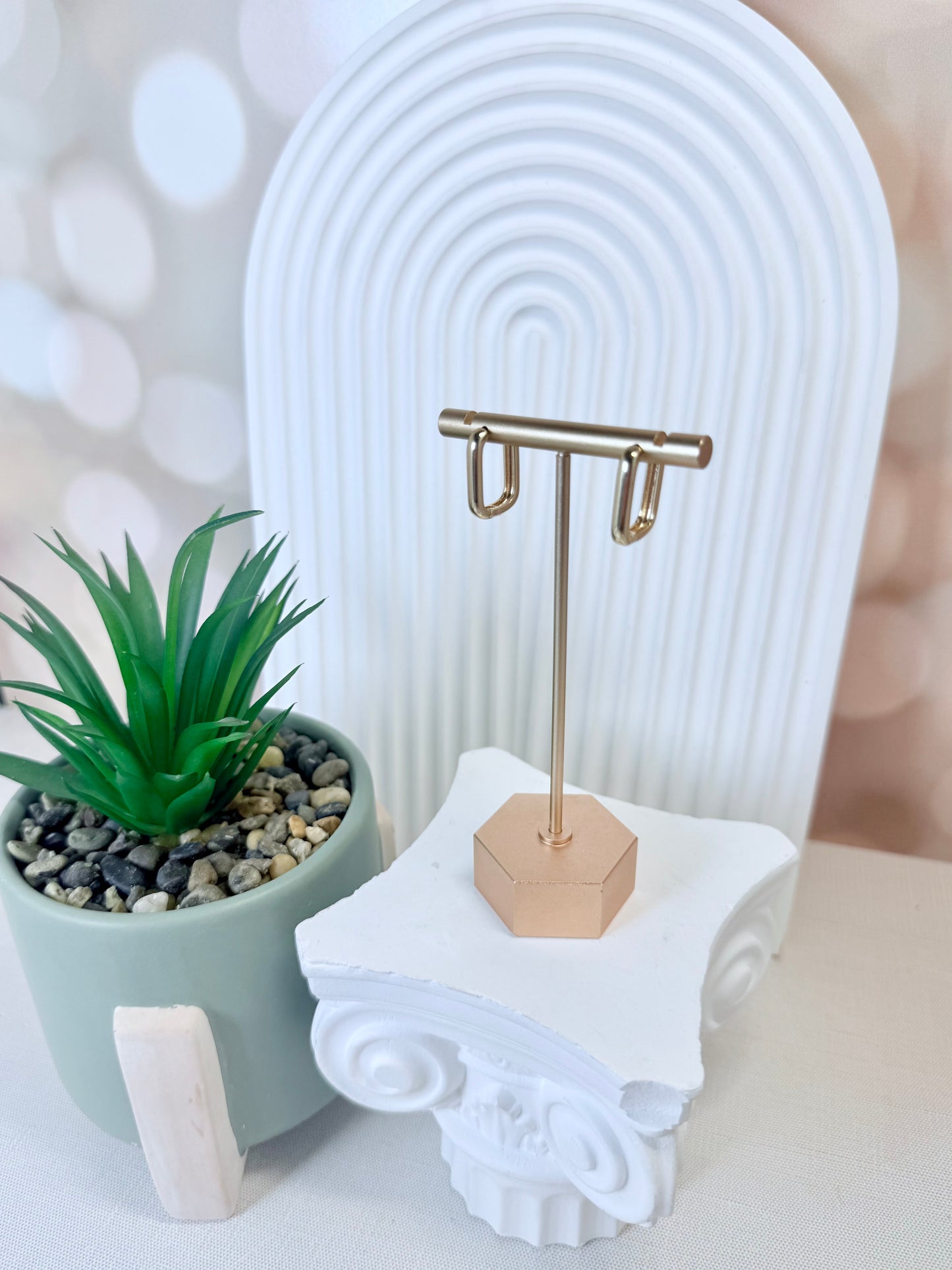 Gold Rectangle Hoop