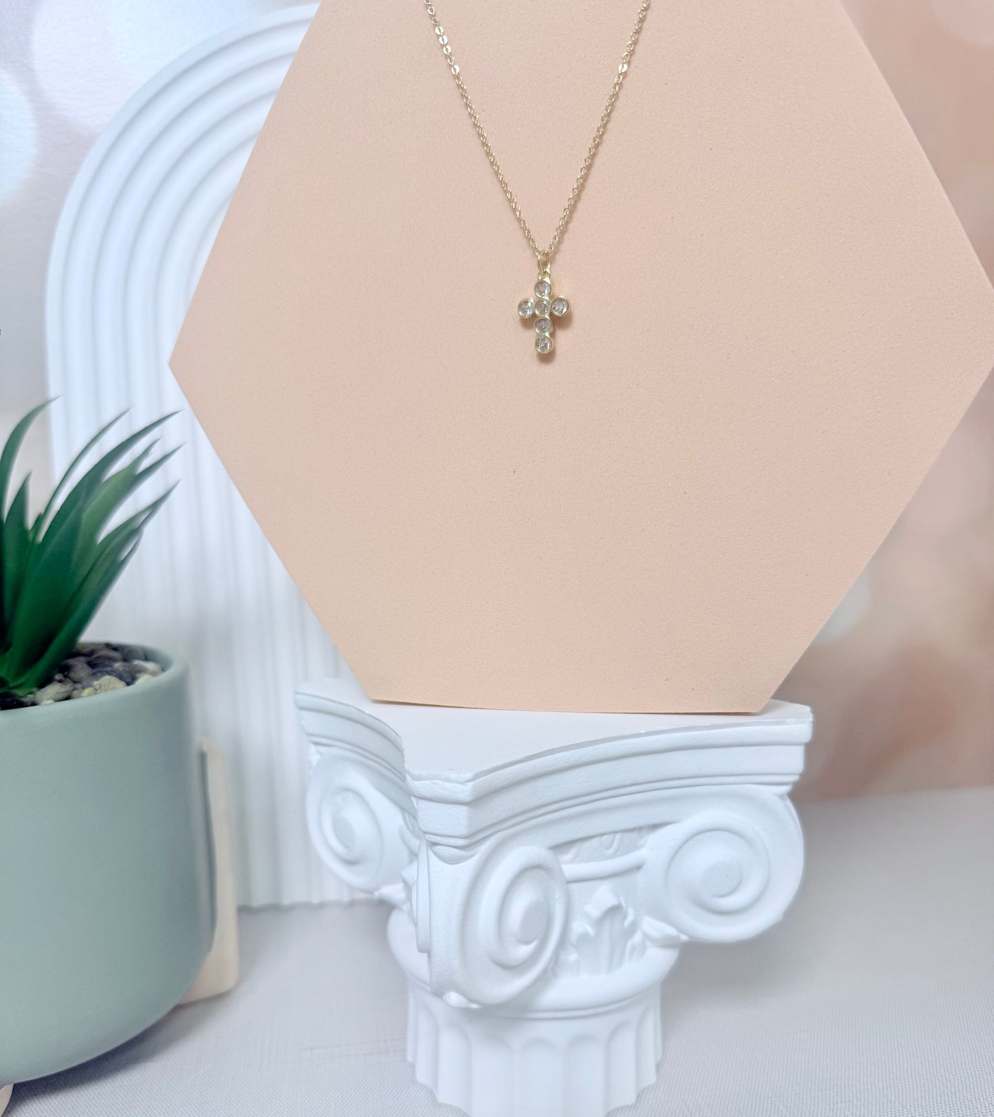 Clear Stone Bubble Cross