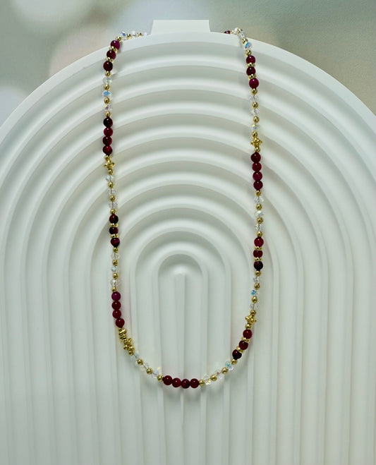 Maroon Beaded