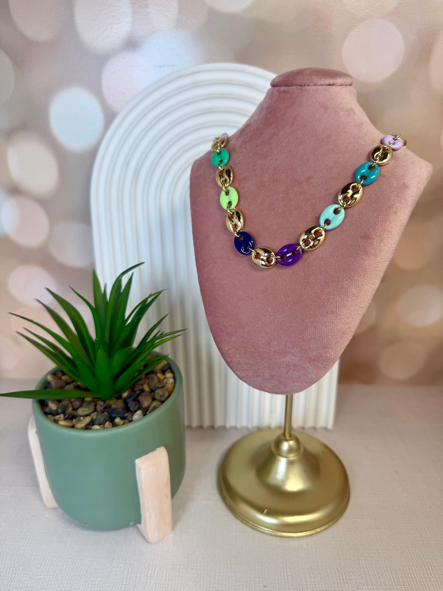 Blue Pig Nose Necklace
