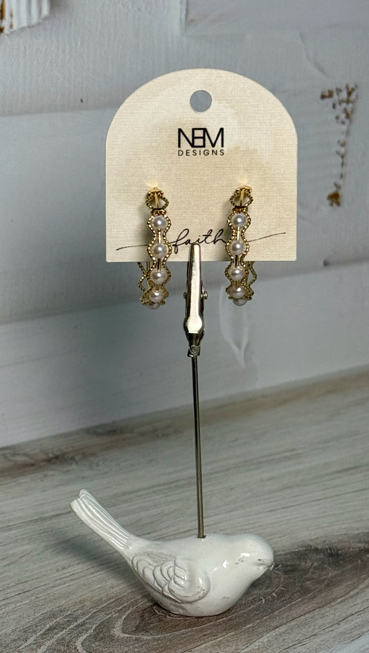 Gold Wired Pearl Earrings