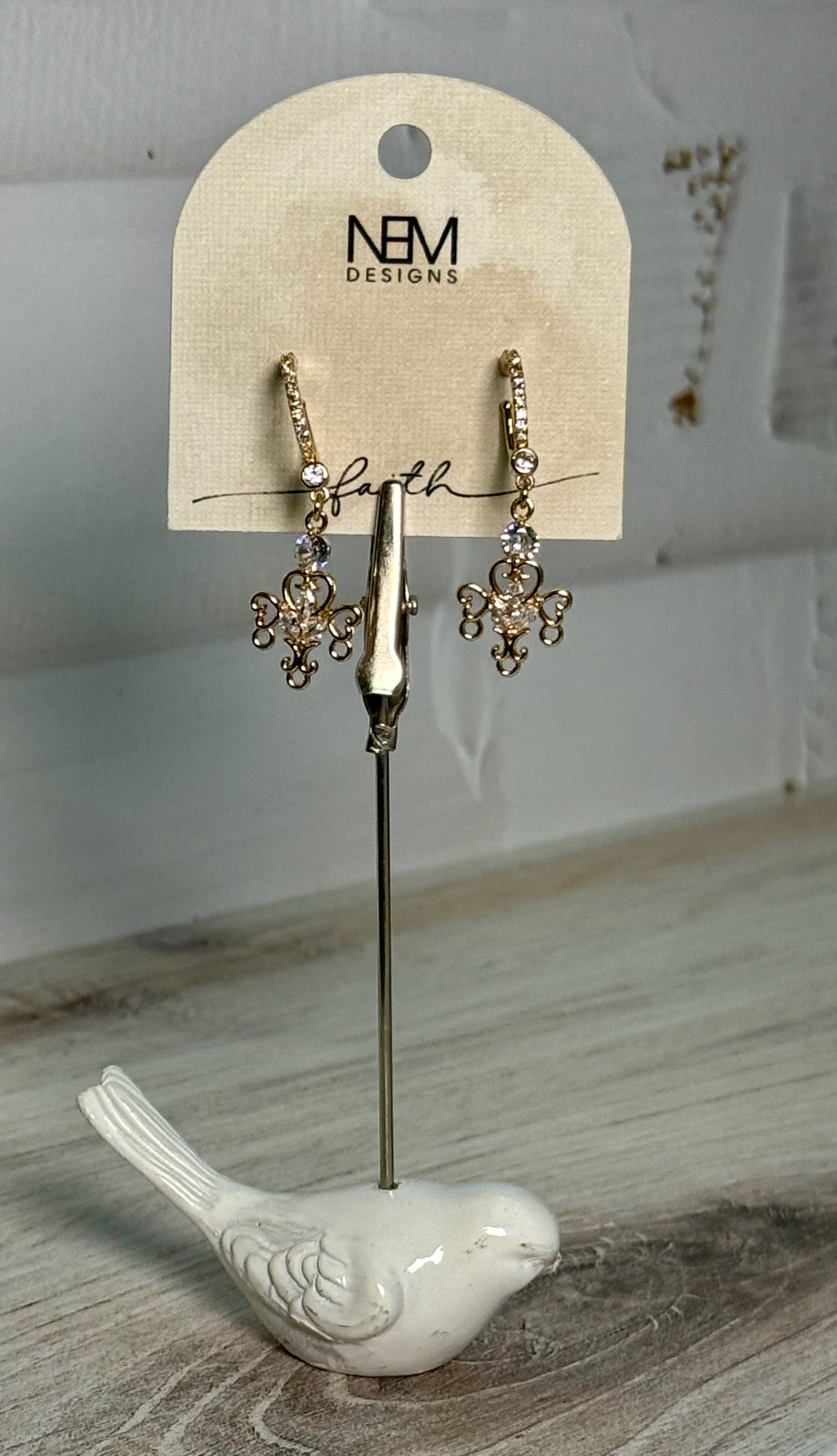 Gold Diamond Dangle Earrings