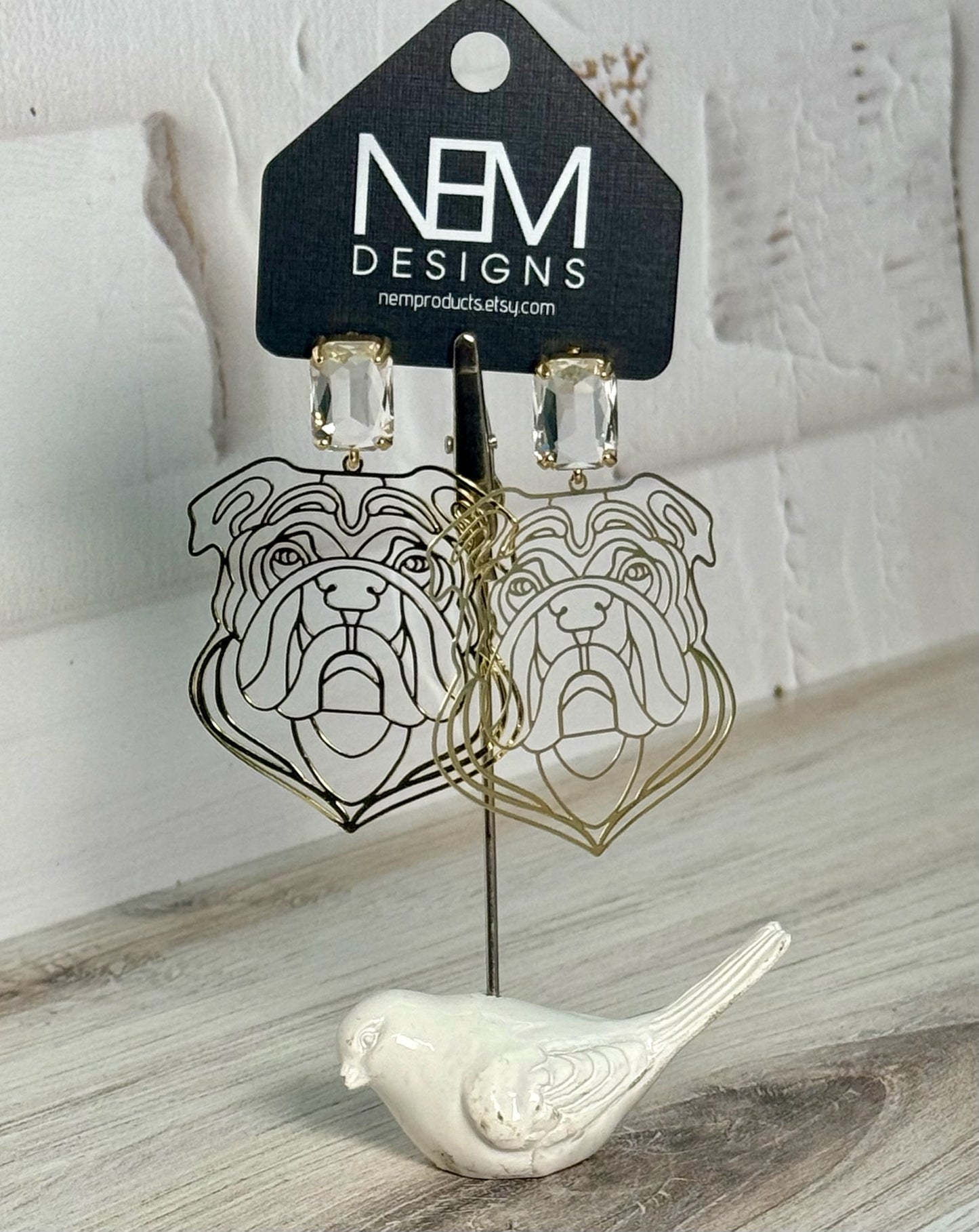 Bulldog Cutout Earrings