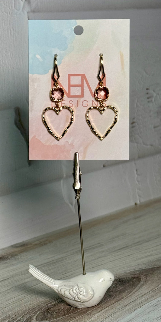 Large Gold Heart Earrings