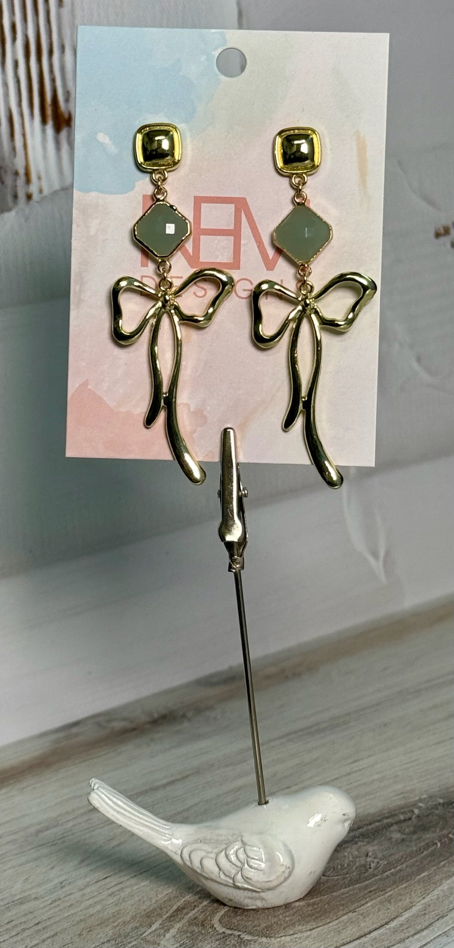 Large Bow Dangle Earrings