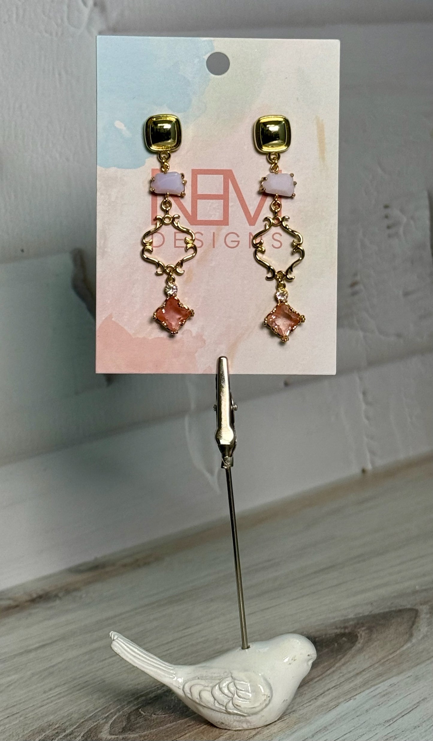 Multi-Colored Tiered Earrings