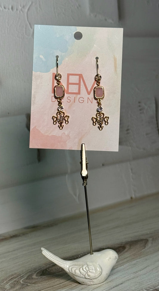 Pink & Gold Earrings