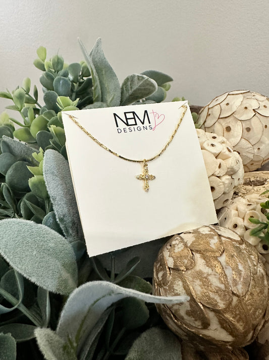 Dainty Gold Cross Necklace