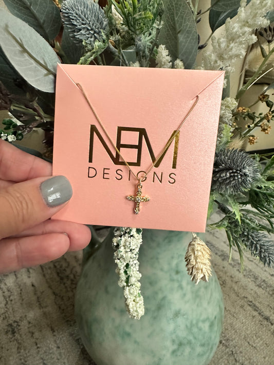 Small Gold Cross Necklace