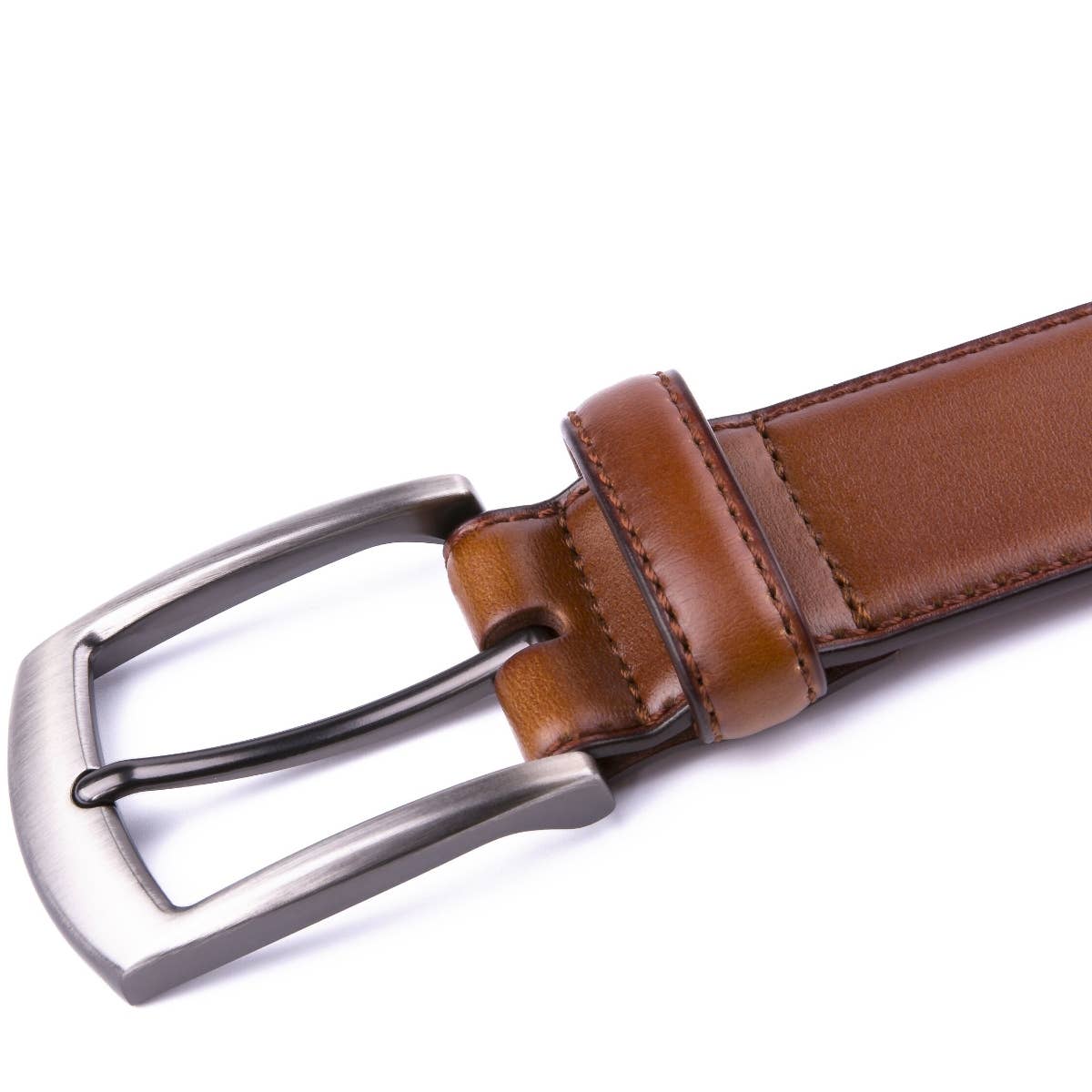 Genuine Leather Dress Belt La2069-Cognac